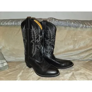 Mens Tony Lama Black Pampas Leather Boots VM2993