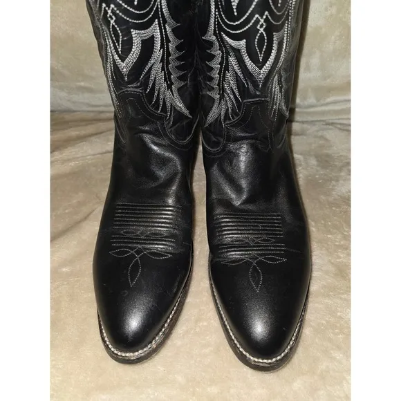 Mens Tony Lama Black Pampas Leather Boots VM2993