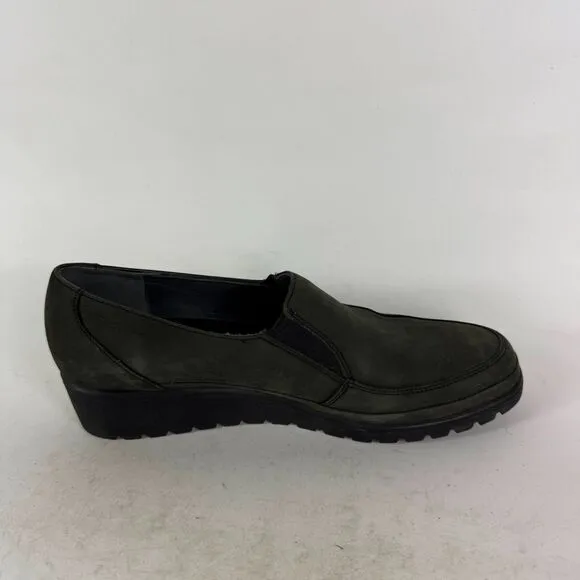 Mephisto Bertrane Loafers Women's 10 Green Suede Slip-On Round Toe Comfort Shoes