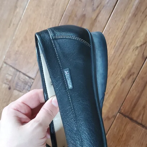 Mephisto Black Leather Tassle Loafers