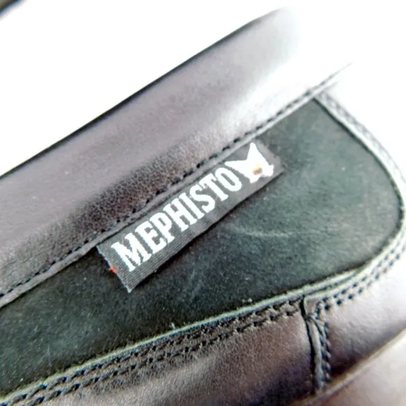 MEPHISTO Black Nubuck Leather Slip On Loafers 10