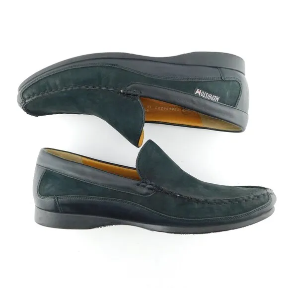 MEPHISTO Black Nubuck Leather Slip On Loafers 10