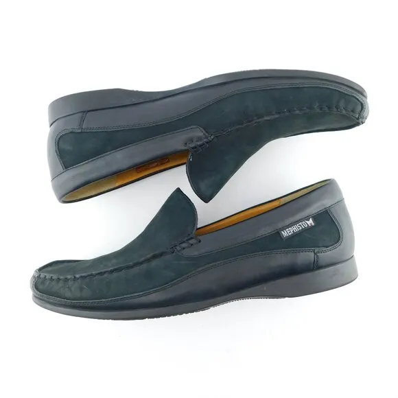 MEPHISTO Black Nubuck Leather Slip On Loafers 10