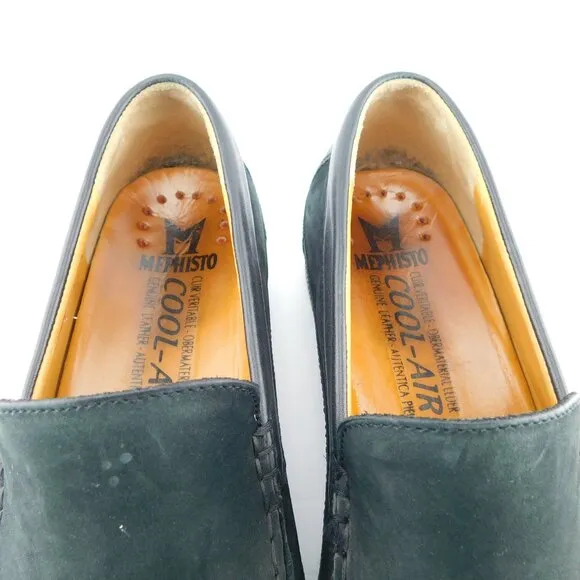 MEPHISTO Black Nubuck Leather Slip On Loafers 10