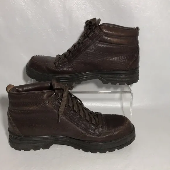 Mephisto Brown Leather Womens Boots Size 9 Gore Tex High Top Lace Up Style