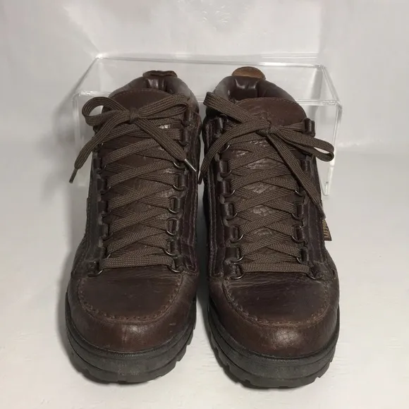 Mephisto Brown Leather Womens Boots Size 9 Gore Tex High Top Lace Up Style