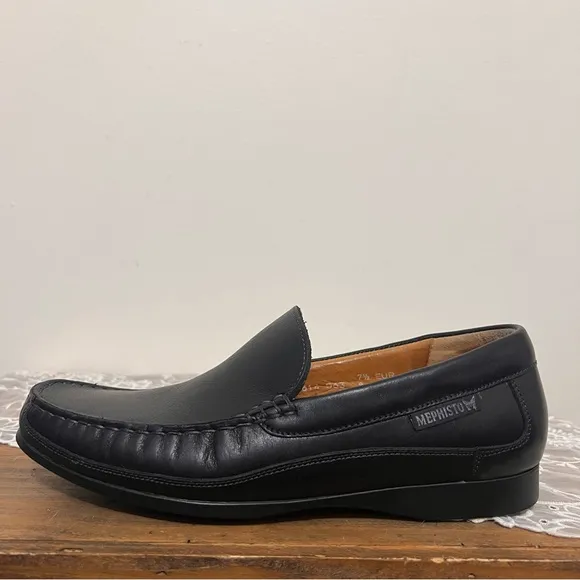 Mephisto Cool Air Black Leather Loafers