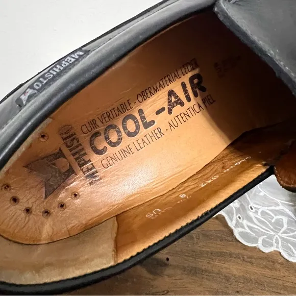 Mephisto Cool Air Black Leather Loafers