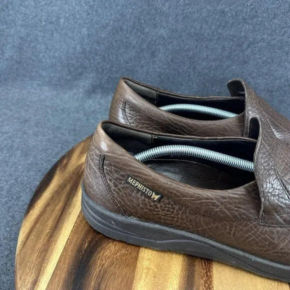 Mephisto Shoes Men's 13 Air Jet Slip On Brown Leather Casual Walking Loafers