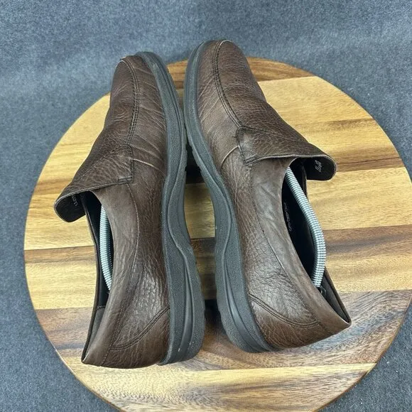 Mephisto Shoes Men's 13 Air Jet Slip On Brown Leather Casual Walking Loafers
