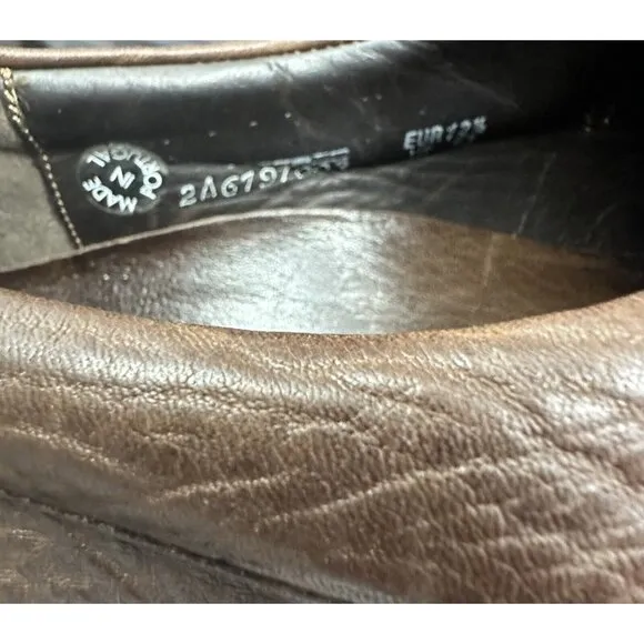 Mephisto Shoes Men's 13 Air Jet Slip On Brown Leather Casual Walking Loafers