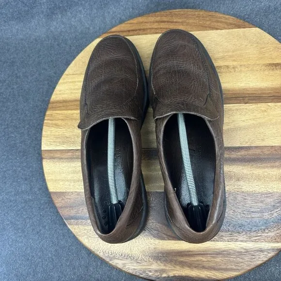 Mephisto Shoes Men's 13 Air Jet Slip On Brown Leather Casual Walking Loafers