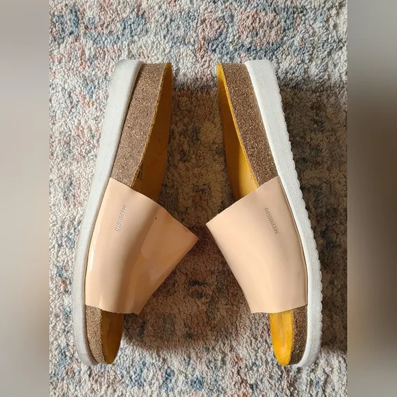 Mephisto Women's Classic Cream AIR RELAX Comfort Sandal Slides Size 38 EU