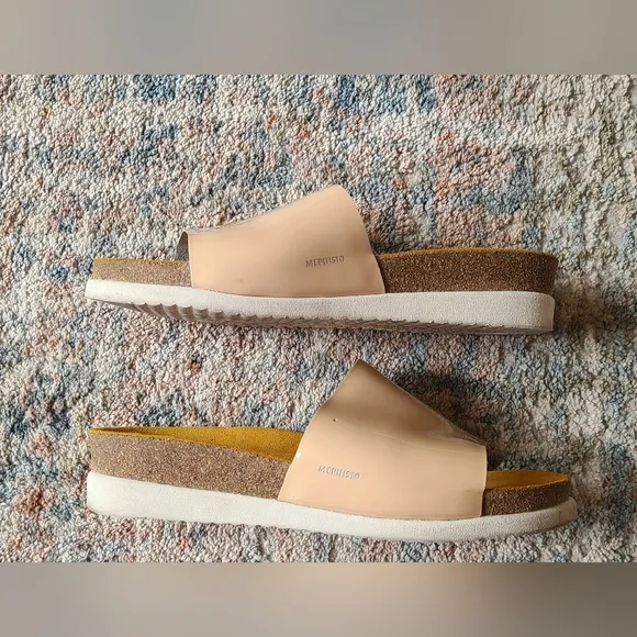 Mephisto Women's Classic Cream AIR RELAX Comfort Sandal Slides Size 38 EU