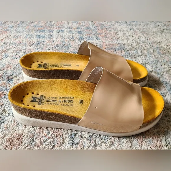 Mephisto Women's Classic Cream AIR RELAX Comfort Sandal Slides Size 38 EU