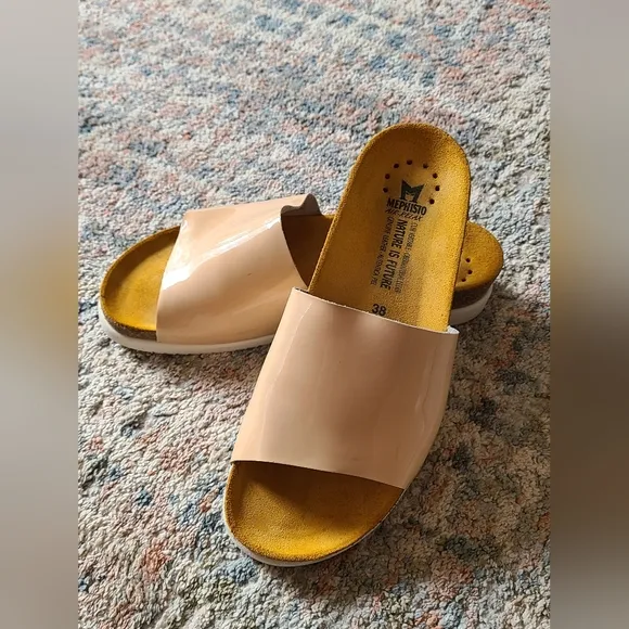 Mephisto Women's Classic Cream AIR RELAX Comfort Sandal Slides Size 38 EU