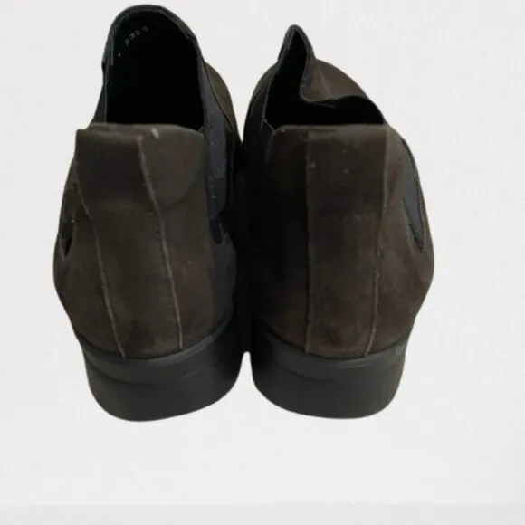Mephisto Women's Tosca Brown Suede Slip-on Wedge Ankle Chelsea Boots Sz 10