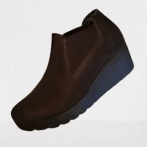 Mephisto Women's Tosca Brown Suede Slip-on Wedge Ankle Chelsea Boots Sz 10