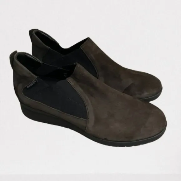 Mephisto Women's Tosca Brown Suede Slip-on Wedge Ankle Chelsea Boots Sz 10