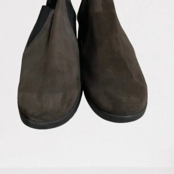 Mephisto Women's Tosca Brown Suede Slip-on Wedge Ankle Chelsea Boots Sz 10