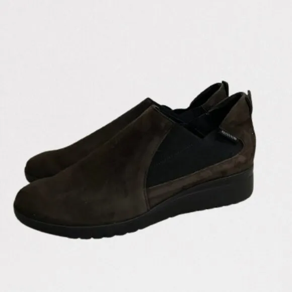 Mephisto Women's Tosca Brown Suede Slip-on Wedge Ankle Chelsea Boots Sz 10
