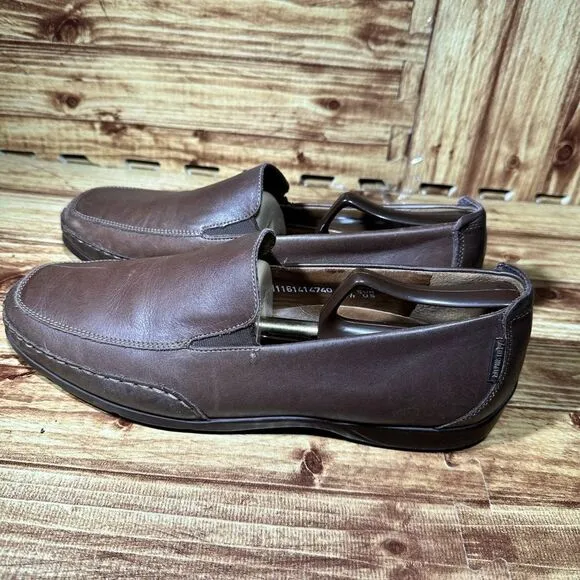 Mephisto Cool Air Men's 10.5 Loafers Brown Leather Slip On Casual Shoes