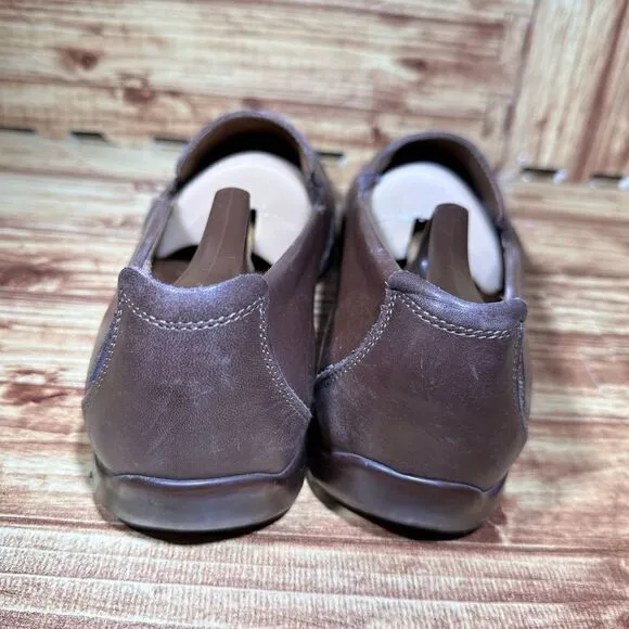 Mephisto Cool Air Men's 10.5 Loafers Brown Leather Slip On Casual Shoes