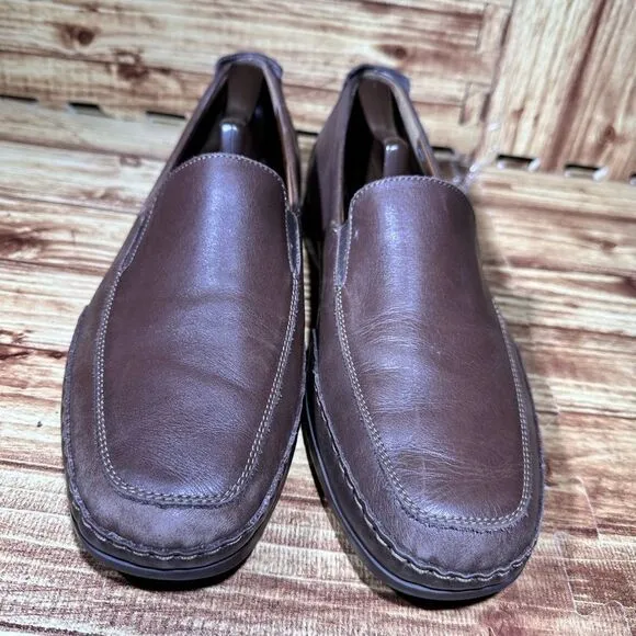 Mephisto Cool Air Men's 10.5 Loafers Brown Leather Slip On Casual Shoes