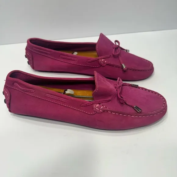 MERCANTIFLORENTINEPink Loafers with Bow Detail size 11 pre owned Exellent C