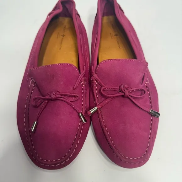 MERCANTIFLORENTINEPink Loafers with Bow Detail size 11 pre owned Exellent C