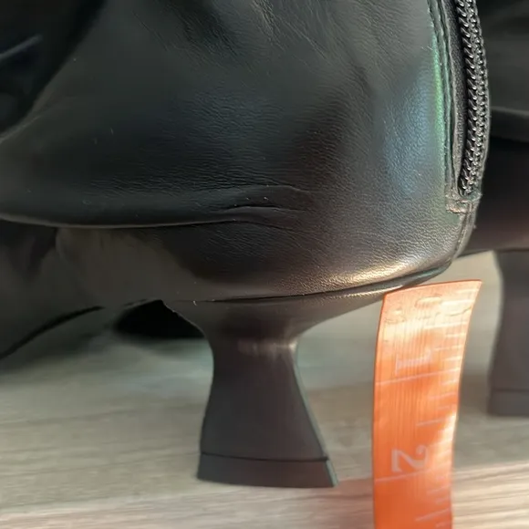 Mercedes Castillo Black Leather Caitlyn Ruched Ankle Boots, Size 9, NWOT