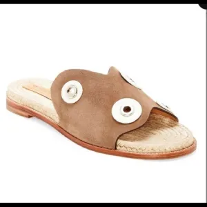 Mercedes Castillo Suede Slide Flat Espadri…