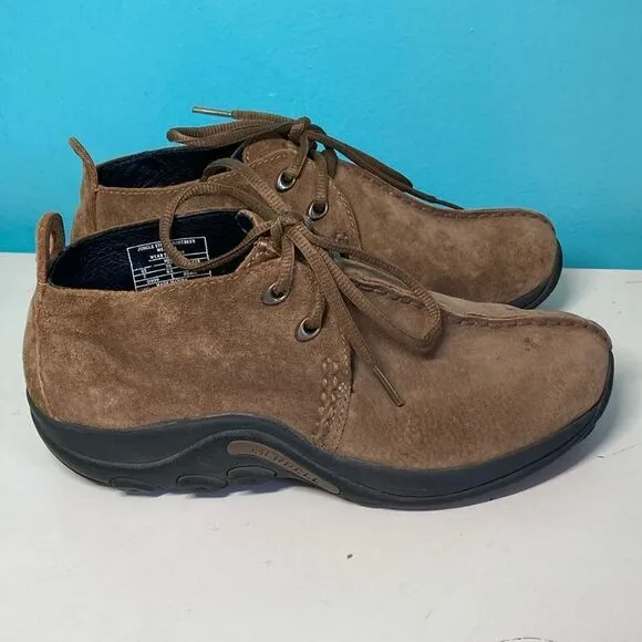 Merrell Booties Brown Suede Size 40 Mens 7 Women’s 9 Jungle Stitch Root Beer Moc