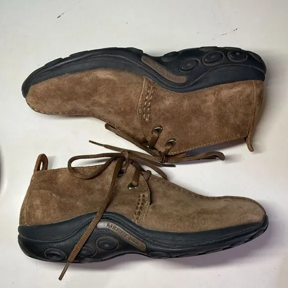 Merrell Booties Brown Suede Size 40 Mens 7 Women’s 9 Jungle Stitch Root Beer Moc