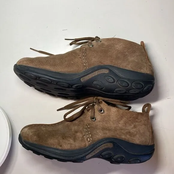 Merrell Booties Brown Suede Size 40 Mens 7 Women’s 9 Jungle Stitch Root Beer Moc