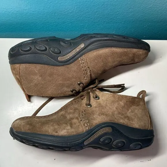 Merrell Booties Brown Suede Size 40 Mens 7 Women’s 9 Jungle Stitch Root Beer Moc