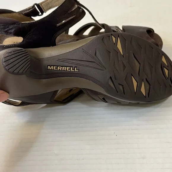 MERRELL Evera Band High Heels Leather Cycling Sandals Shoes