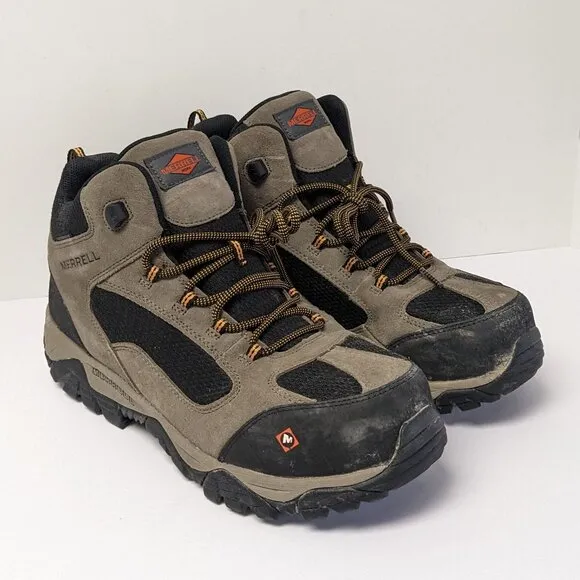 Merrell Moab Onset Composite Toe Work Boots, Walnut, Men's 12 M