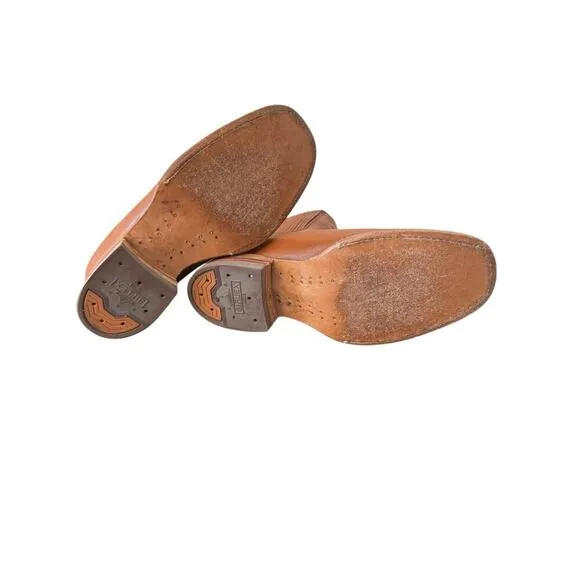 MEXICAN BOTINES YOUTH BOTIN COWBOY LEATHER RODEO SLIP ON ANKLE SQUARE TOE BOOTS
