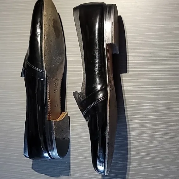 Mezlan 'Mirage' Black Patent Leather Loafers‎ Men's 14 M