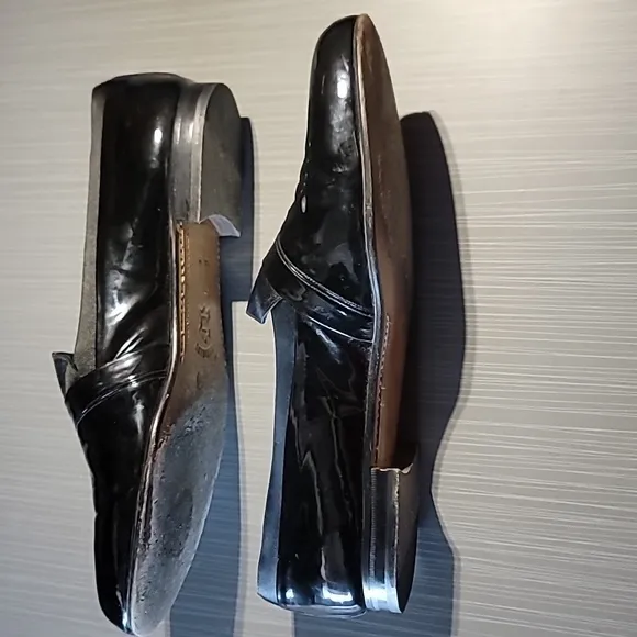 Mezlan 'Mirage' Black Patent Leather Loafers‎ Men's 14 M