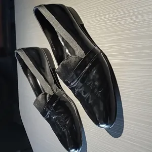 Mezlan 'Mirage' Black Patent Leather Loafers‎ Men's 14 M