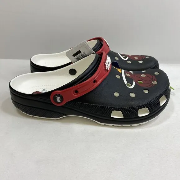 Miami Heat  Crocs Basketball Classic Clog Sandals Men's 12 Black Official NBA