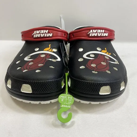 Miami Heat  Crocs Basketball Classic Clog Sandals Men's 12 Black Official NBA