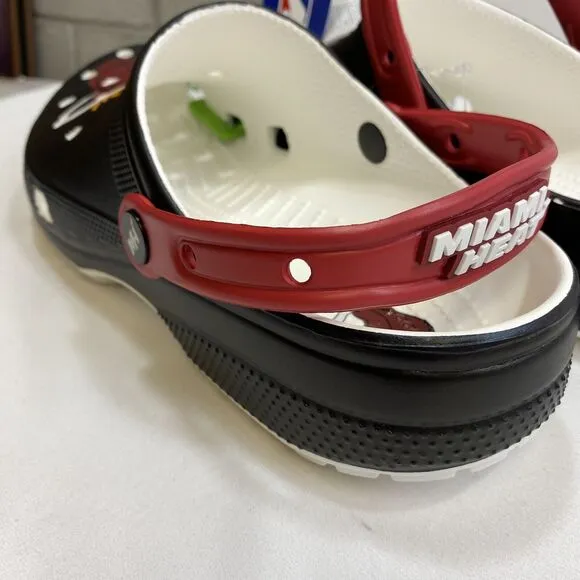 Miami Heat  Crocs Basketball Classic Clog Sandals Men's 12 Black Official NBA