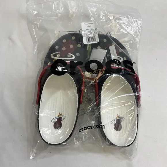 Miami Heat  Crocs Basketball Classic Clog Sandals Men's 12 Black Official NBA