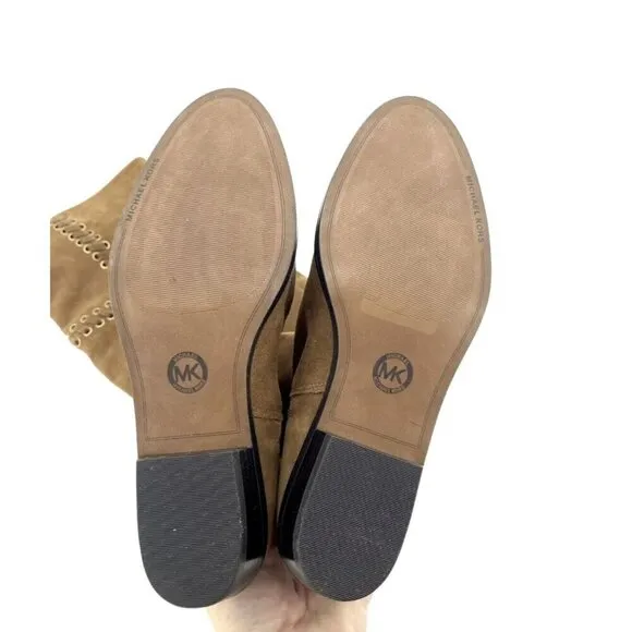 Michael Kors Boots Malin Grommet Suede Over-The-Knee Caramel SZ 6 New $395