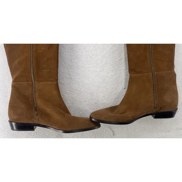 Michael Kors Boots Women’s 8 Malin Grommet Brown Caramel Suede Over The Knee