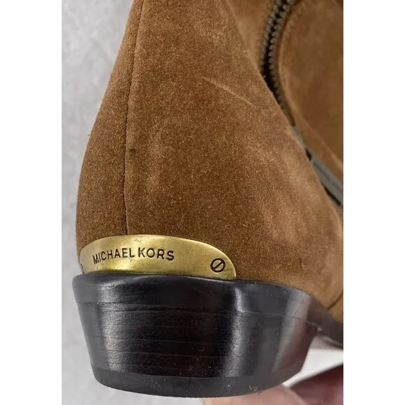 Michael Kors Boots Women’s 8 Malin Grommet Brown Caramel Suede Over The Knee
