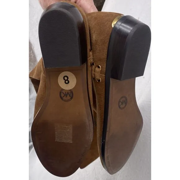 Michael Kors Boots Women’s 8 Malin Grommet Brown Caramel Suede Over The Knee